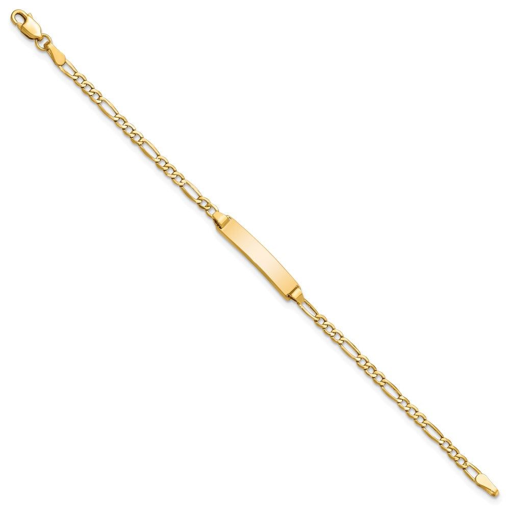 10K Yellow Gold Semi-Solid Figaro Link Id Bracelet