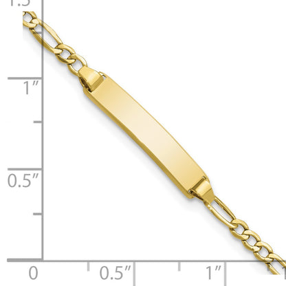 10K Yellow Gold Semi-Solid Figaro Link Id Bracelet