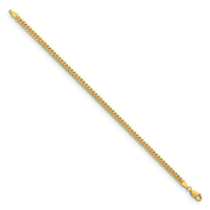 7 Inch 10K Yellow Gold 10K 3.5mm Solid Miami Cuban Chain Bracelet