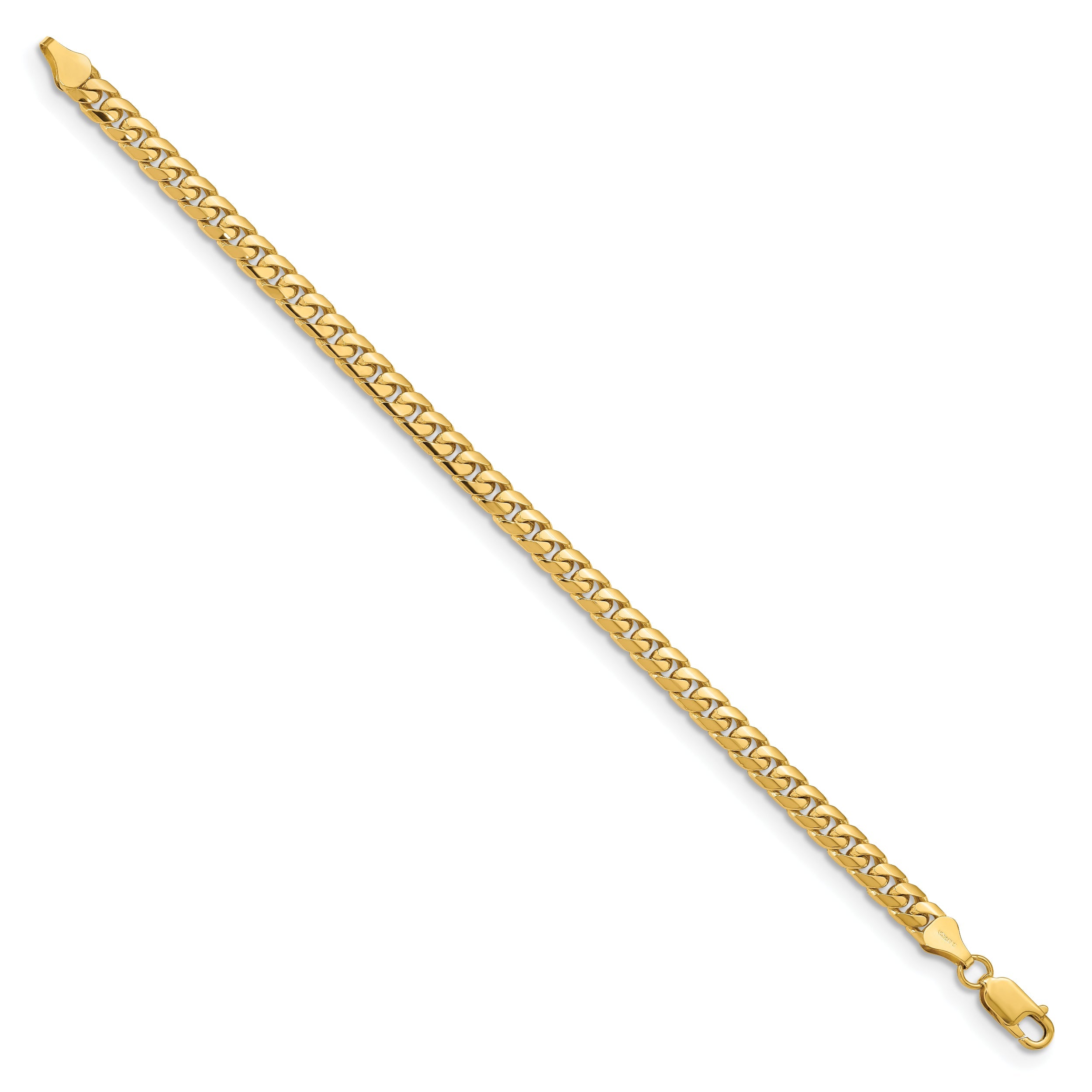 8.5 Inch 10K Yellow Gold 10K 5.5mm Solid Miami Cuban Chain Bracelet