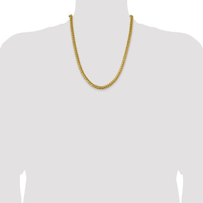22 Inch 10K Yellow Gold 10K 6.25mm Solid Miami Cuban Chain Necklace