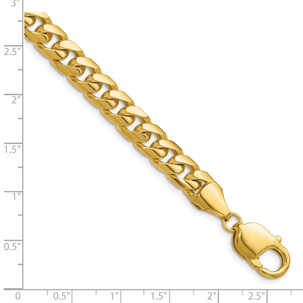 8.5 Inch 10K Yellow Gold 10K 8.0mm Solid Miami Cuban Chain Bracelet