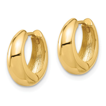 10K Yellow Gold 10K Polished Hinged Huggie Hoop Earrings