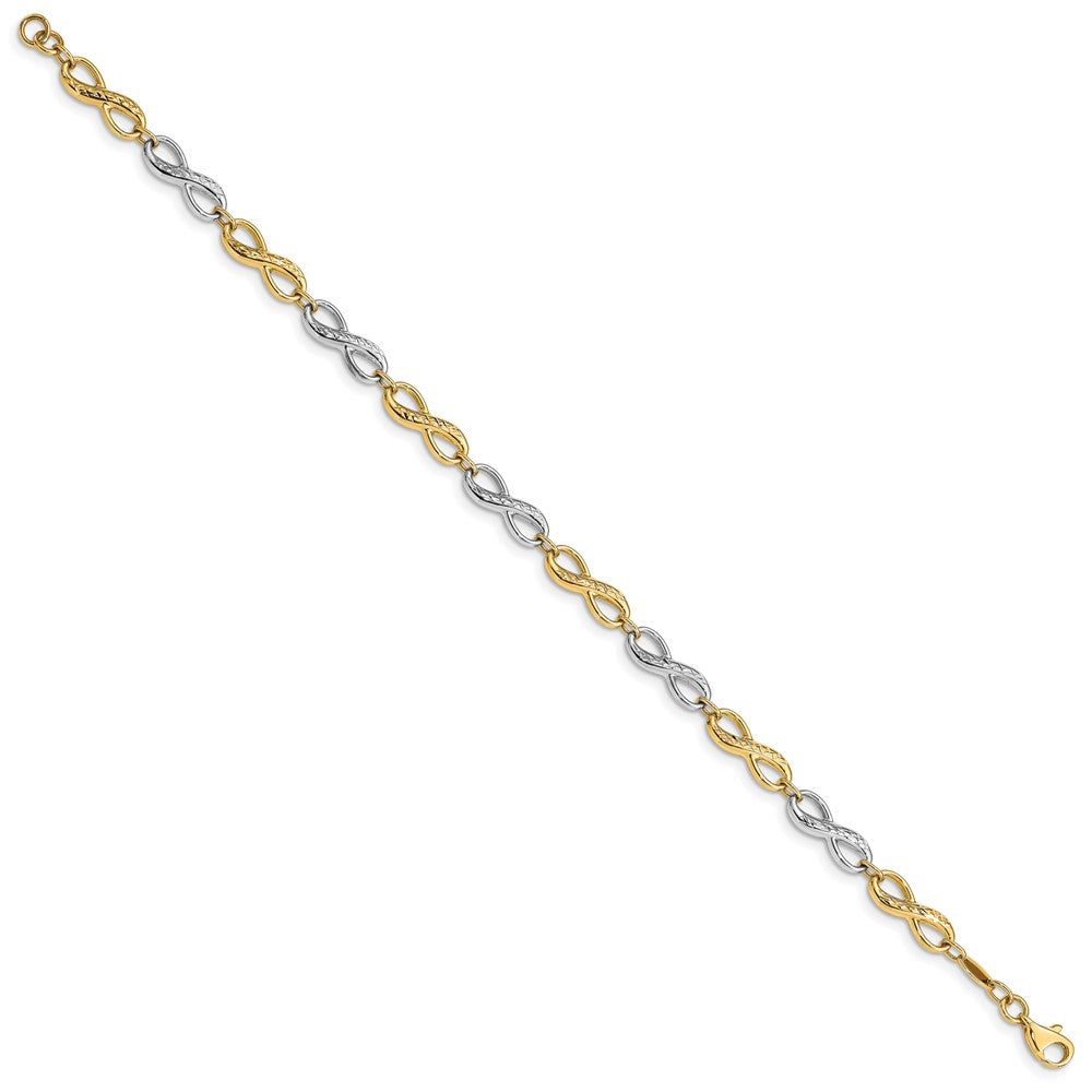 10K Two-Tone Infinity Symbol Bracelet