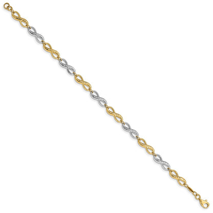 10K Two-Tone Infinity Symbol Bracelet
