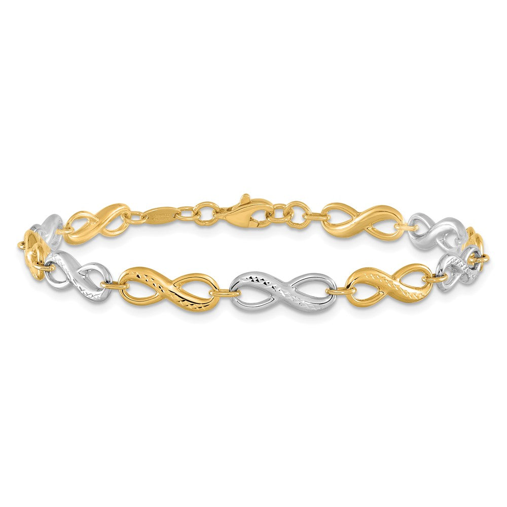 10K Two-Tone Infinity Symbol Bracelet