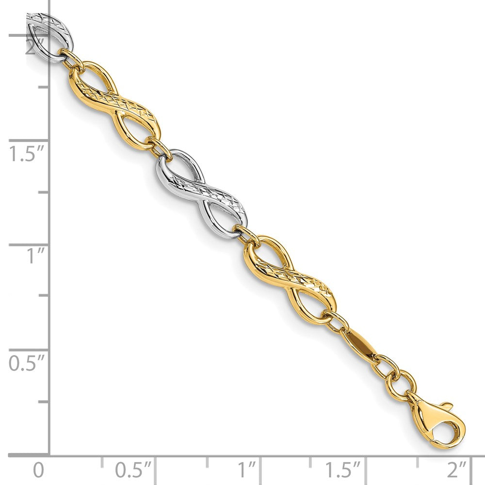 10K Two-Tone Infinity Symbol Bracelet