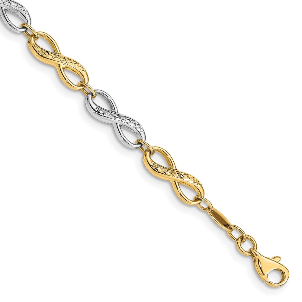 10K Two-Tone Infinity Symbol Bracelet