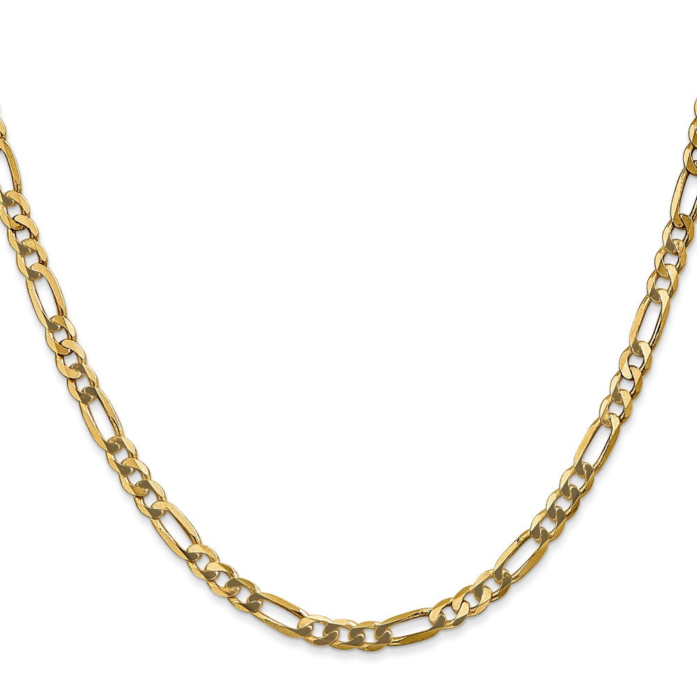 18 Inch 10K Yellow Gold 10K 4mm Flat Figaro Chain Necklace