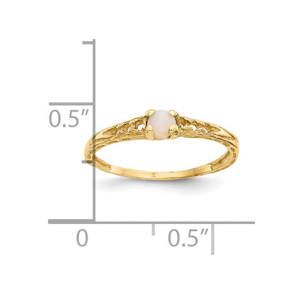 10K Yellow Gold Madi K 3mm Opal Birthstone Baby Ring