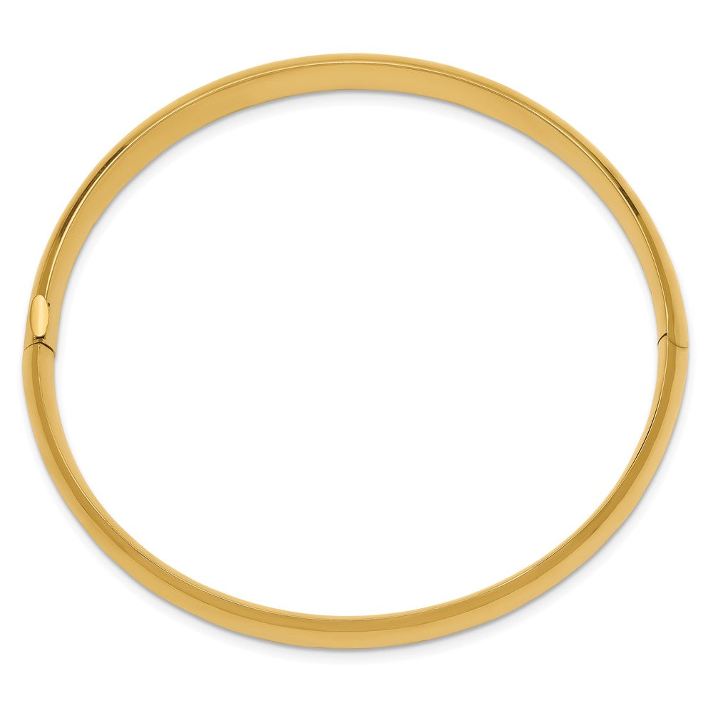 10K Yellow Gold 5/16 High Polished Hinged Bangle Bracelet