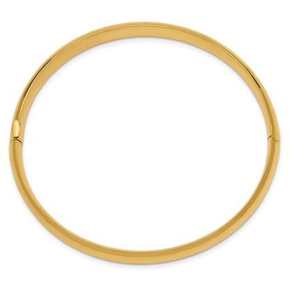 10K Yellow Gold 5/16 High Polished Hinged Bangle Bracelet