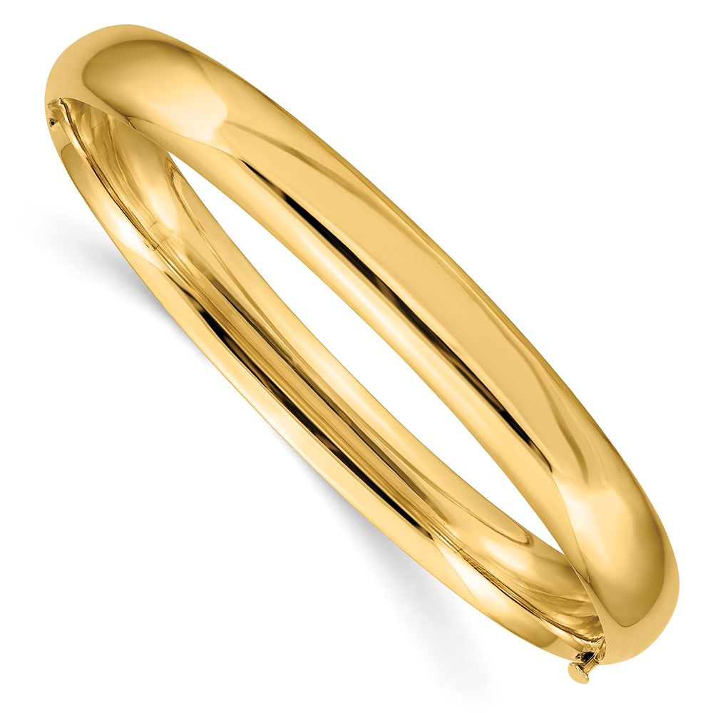 10K Yellow Gold 5/16 High Polished Hinged Bangle Bracelet