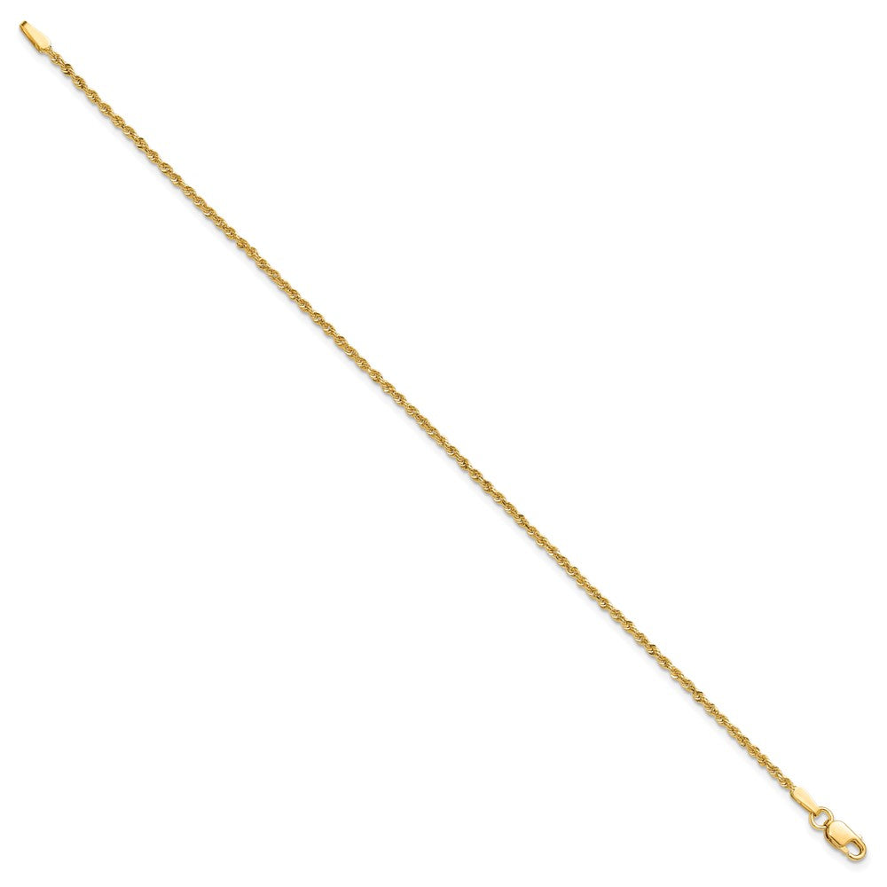 10K Yellow Gold 1.5mm Diamond-Cut Rope Chain Anklet