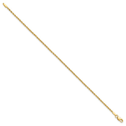 10K Yellow Gold 1.5mm Diamond-Cut Rope Chain Anklet
