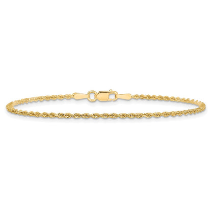 10K Yellow Gold 1.5mm Diamond-Cut Rope Chain Anklet