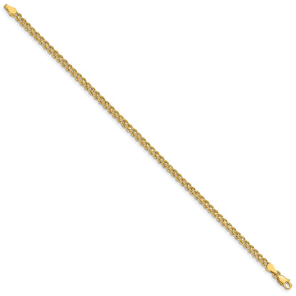 10k Yellow Gold 3.0mm Wide Double Strand Rope Chain Bracelet
