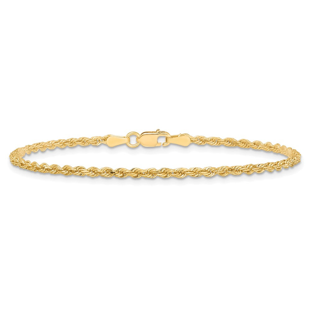10K Yellow Gold 2mm Diamond-Cut Rope Chain Anklet
