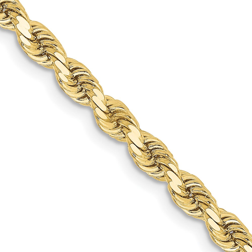 16 Inch 10K Yellow Gold 3.25mm Diamond-Cut Rope Chain Necklace
