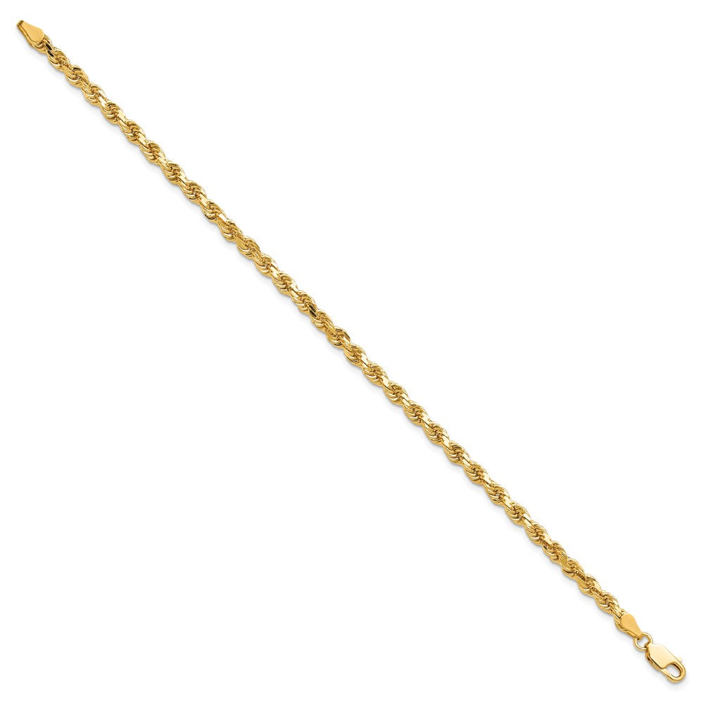 8 Inch 10K Yellow Gold 3.75mm Diamond-Cut Rope Chain Bracelet