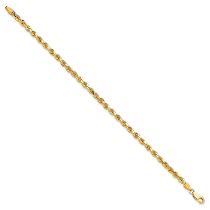 8 Inch 10K Yellow Gold 3.75mm Diamond-Cut Rope Chain Bracelet