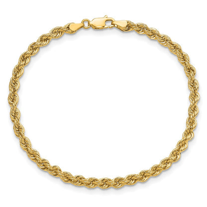 9 Inch 10K Yellow Gold 4mm Regular Rope Chain Anklet