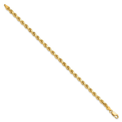 9 Inch 10K Yellow Gold 4.25mm Diamond-Cut Rope Chain Anklet