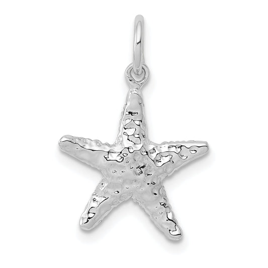 10K White Gold Polished 3-Dimensional Starfish Pendant