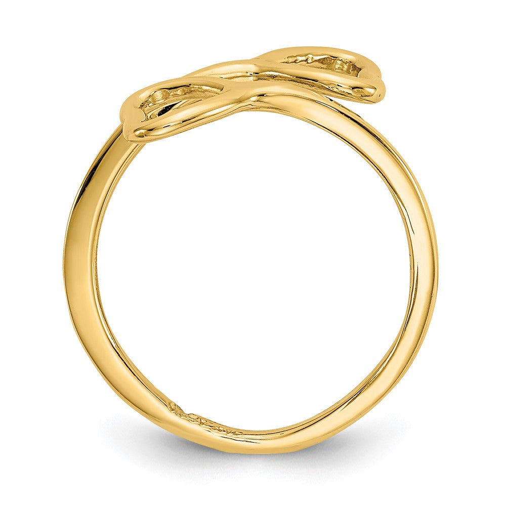 10K Yellow Gold 10K Double Heart Toe Ring