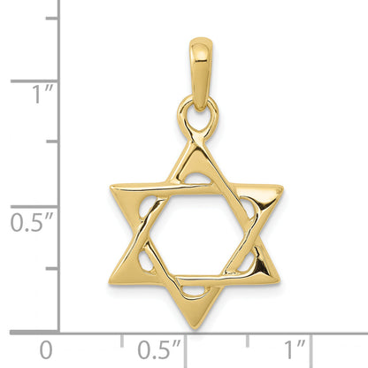 10K Yellow Gold Star Of David Pendant
