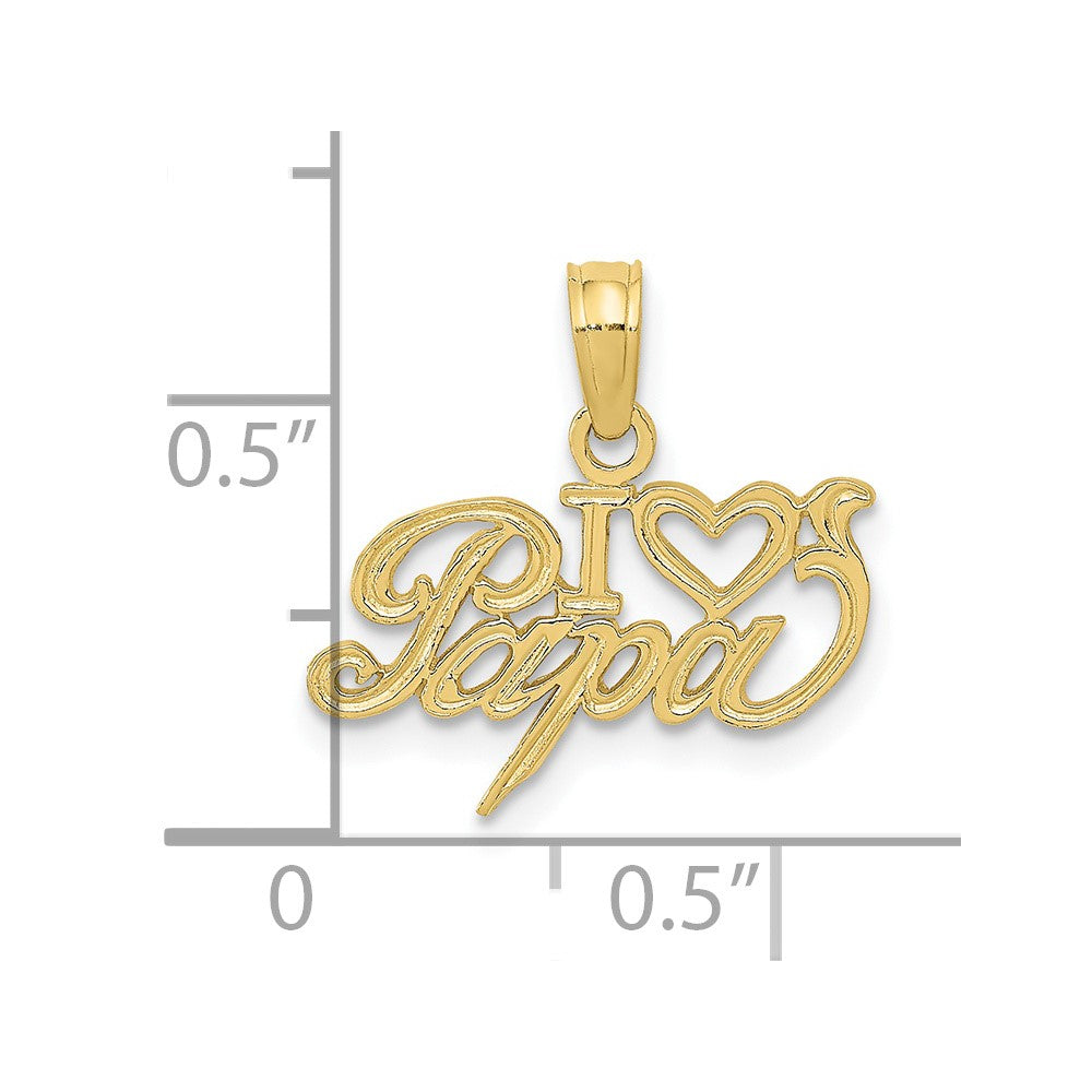 10K Yellow Gold I Heart Papa Charm