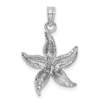10K White Gold Starfish Pendant