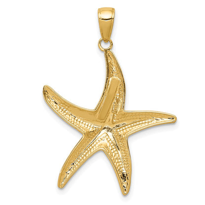 10K Yellow Gold 10K Diamond-Cut Starfish Pendant