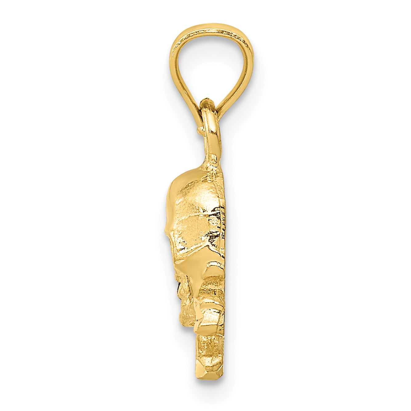10K Yellow Gold 10K Skull And Cross Bones Pendant