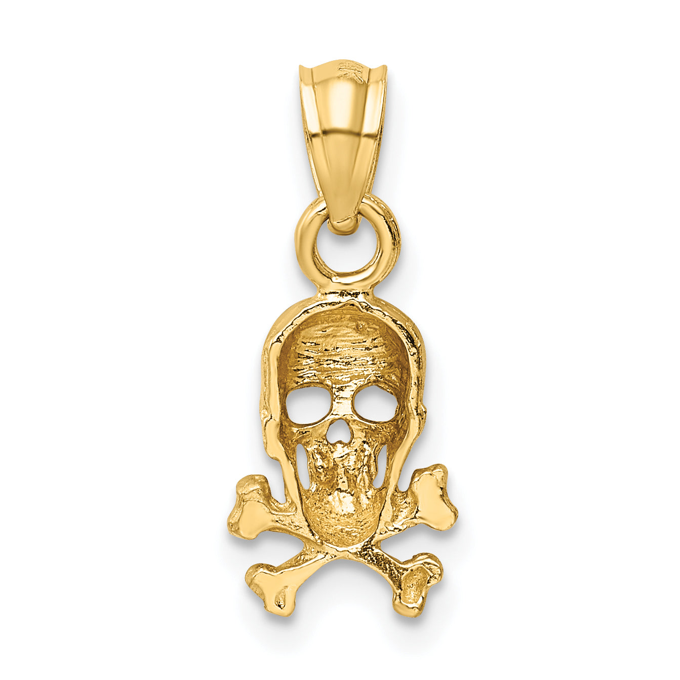 10K Yellow Gold 10K Skull And Cross Bones Pendant