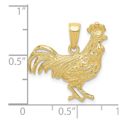 10K Yellow Gold Rooster Pendant