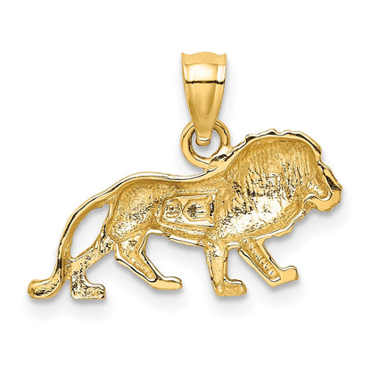 10K Yellow Gold 10K Diamond-Cut Lion Pendant