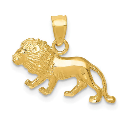 10K Yellow Gold 10K Diamond-Cut Lion Pendant