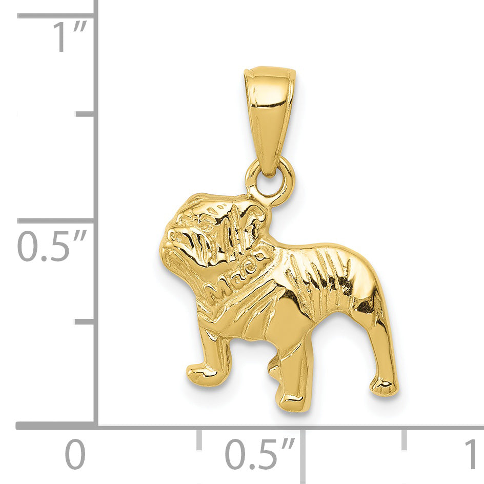 10K Yellow Gold Bulldog Pendant