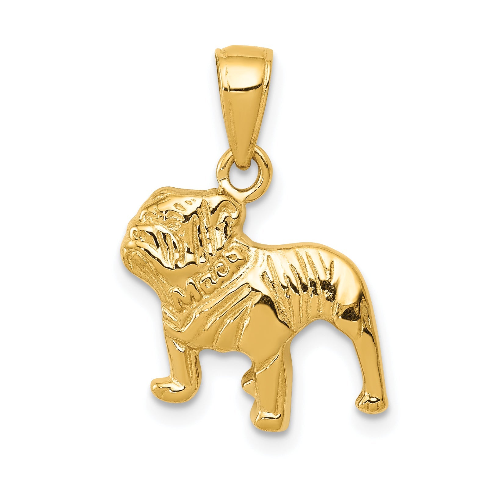 10K Yellow Gold Bulldog Pendant