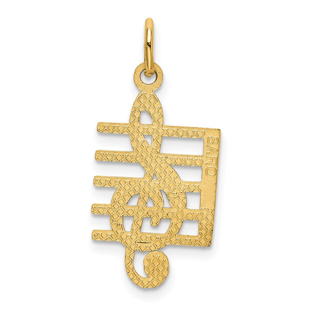 10K Yellow Gold 10K Music Note Charm