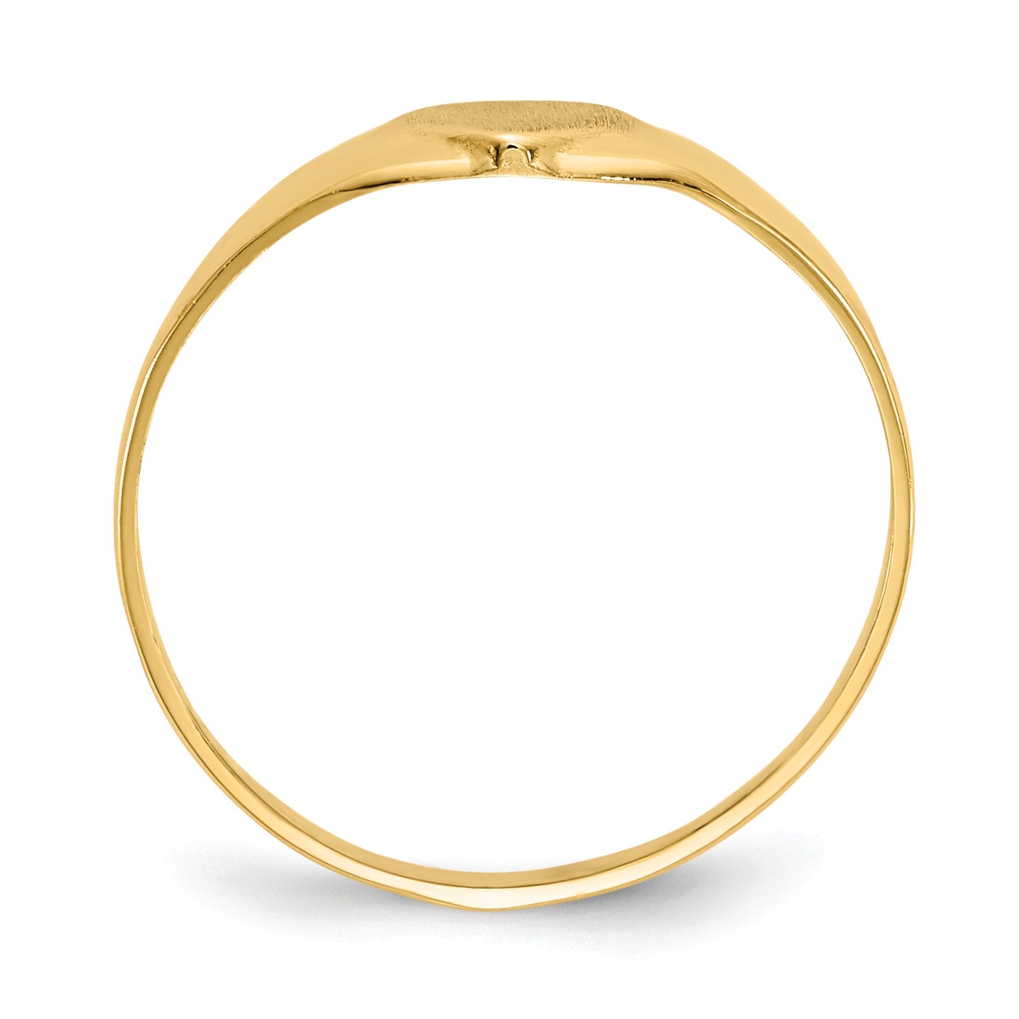 10K Yellow Gold Satin Child'S Heart Signet Ring