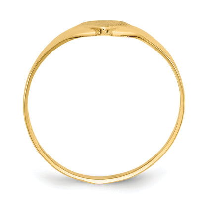 10K Yellow Gold Satin Child'S Heart Signet Ring