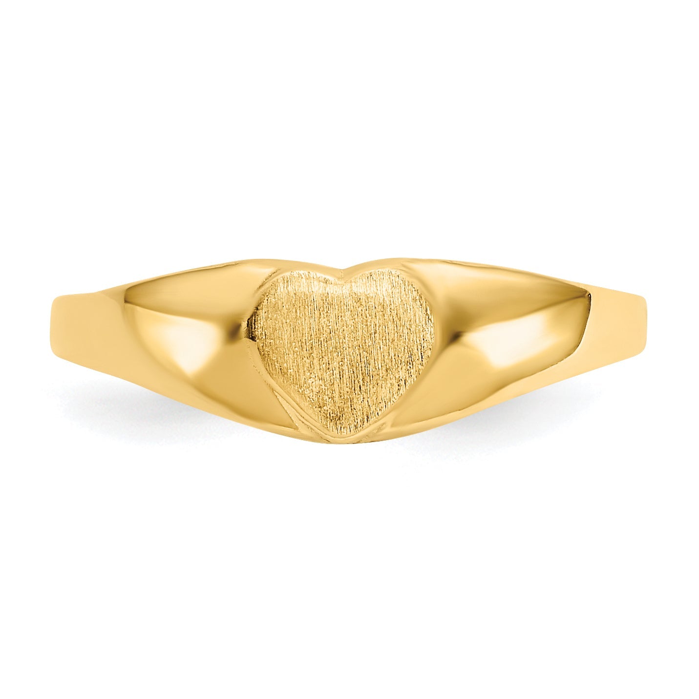 10K Yellow Gold Satin Child'S Heart Signet Ring