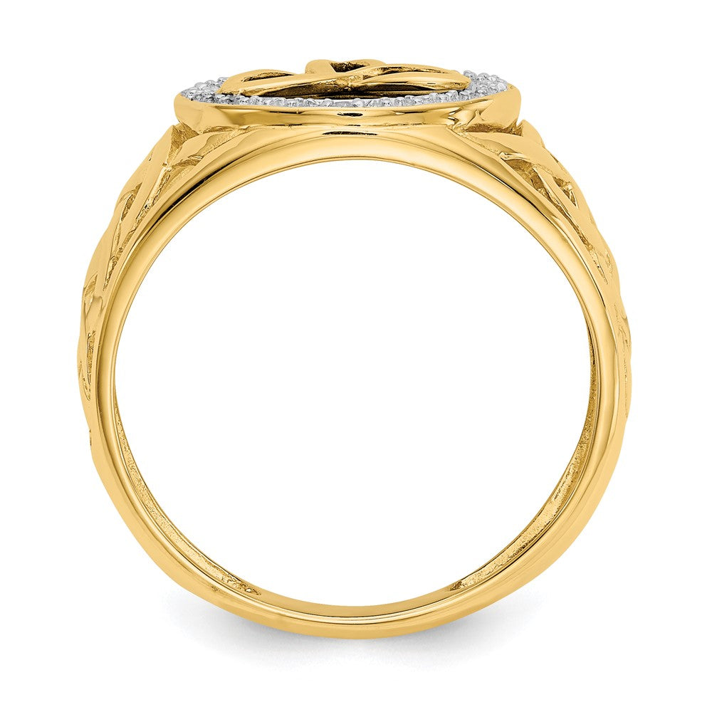 10K Yellow W/Rhodium 10K And Rhodium Onyx Diamond Trinity Ring (10K3857 ...