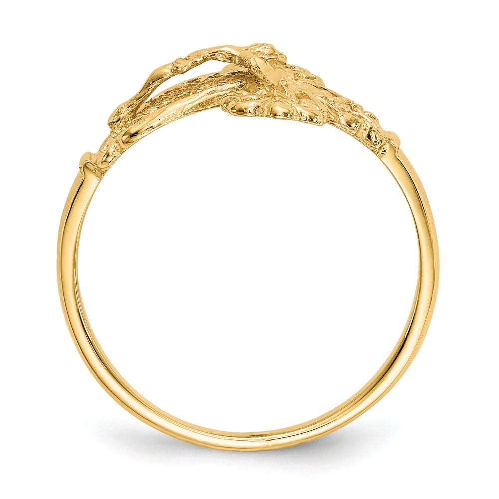 10K Yellow Gold 10K Diamond Cut Crucifix Ring