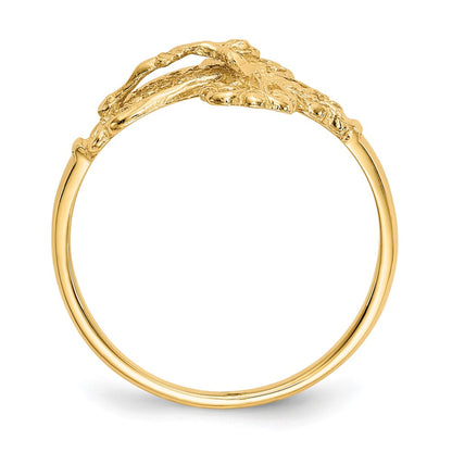 10K Yellow Gold 10K Diamond Cut Crucifix Ring