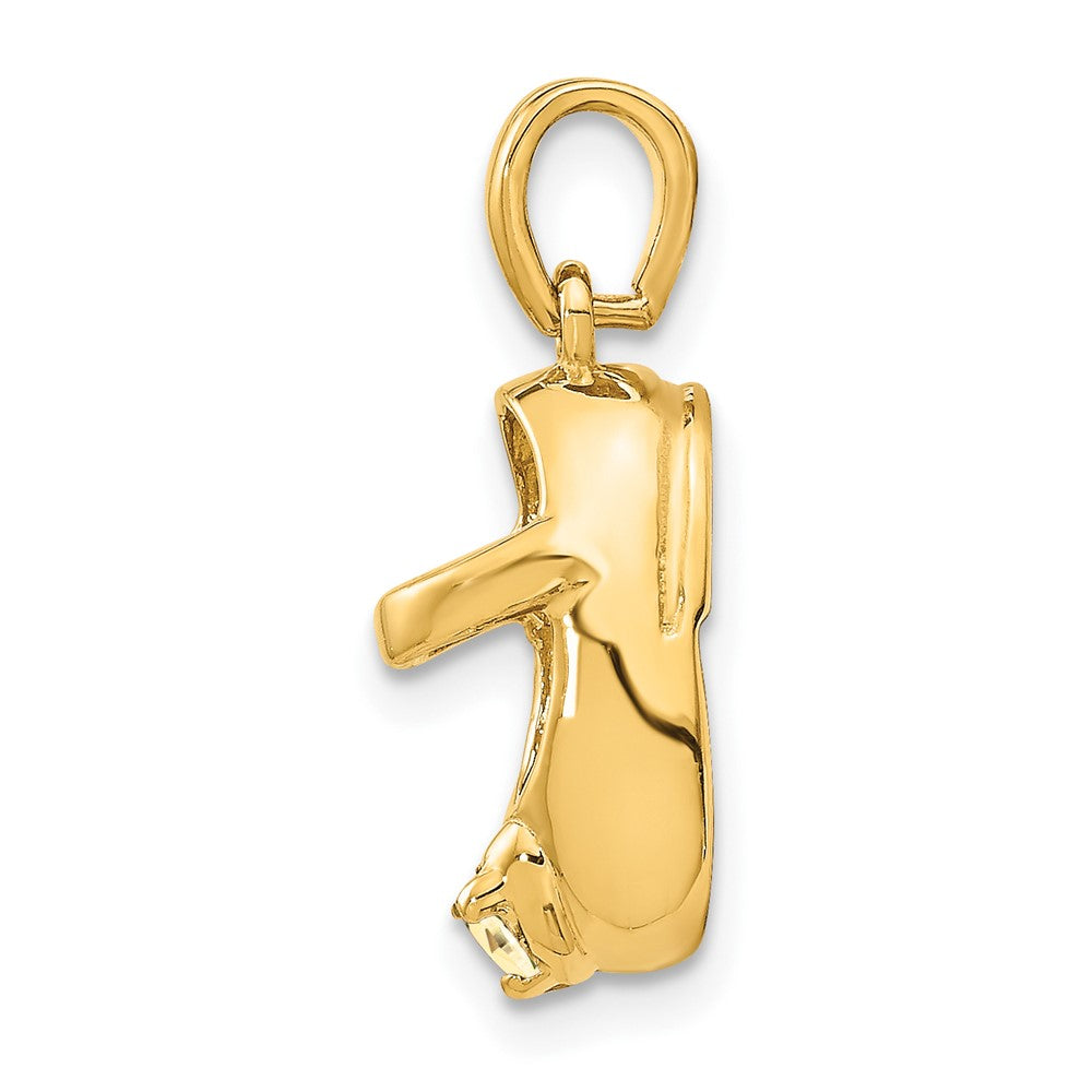 10K Yellow Gold 3-D November/Synthetic Stone Engraveable Baby Shoe Charm