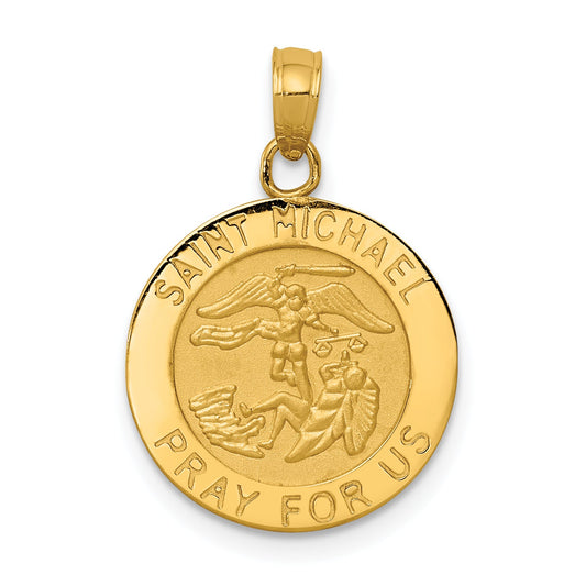 10K Yellow Gold Saint Michael Medal Pendant