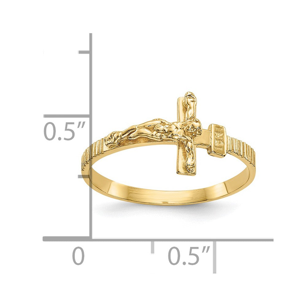 10K Yellow Gold 10K Polished Jesus Band Ring